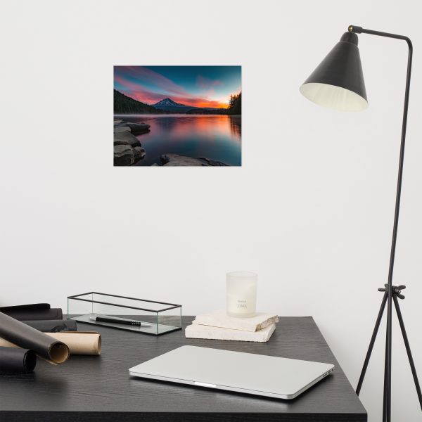 Sunrise at Trillium lake, Mt. Hood, Oregon - Premium Luster Photo Paper Framed Poster (in) - Image 3