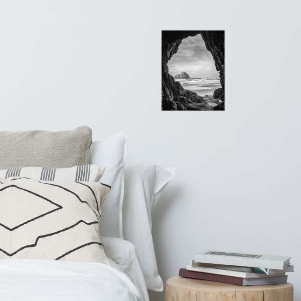 Ocean View Peaking Through Rocks - Premium Luster Photo Paper Poster (in) - Image 3
