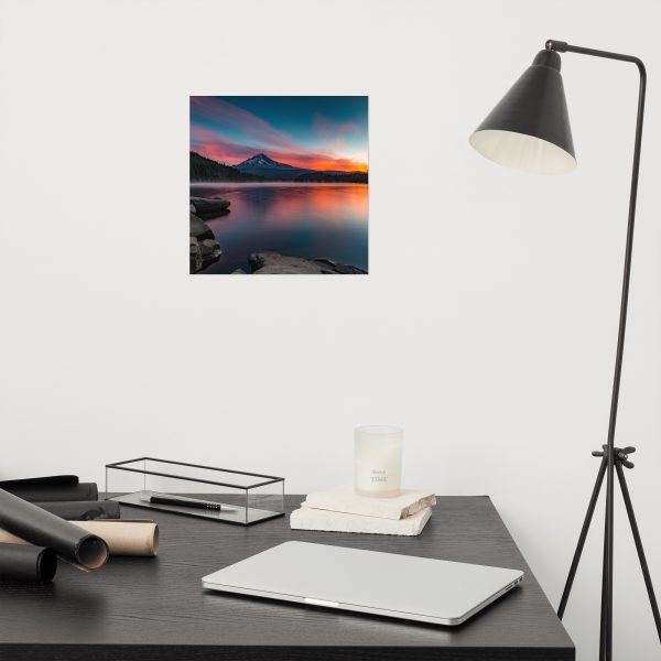 Sunrise at Trillium lake, Mt. Hood, Oregon - Premium Luster Photo Paper Framed Poster (in) - Image 4