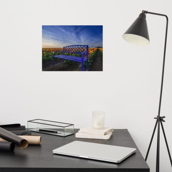 Bench among Tulips - Enhanced Matte Paper Poster(in) - Image 5