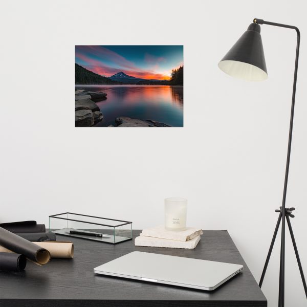 Sunrise at Trillium lake, Mt. Hood, Oregon - Premium Luster Photo Paper Framed Poster (in) - Image 5