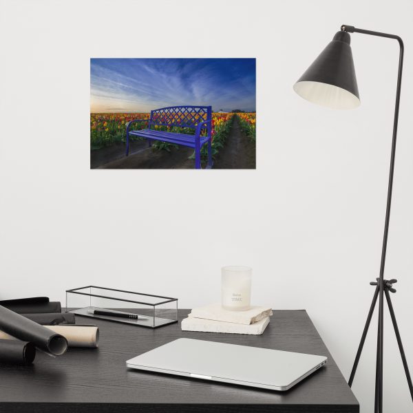 Bench among Tulips - Enhanced Matte Paper Poster(in) - Image 6