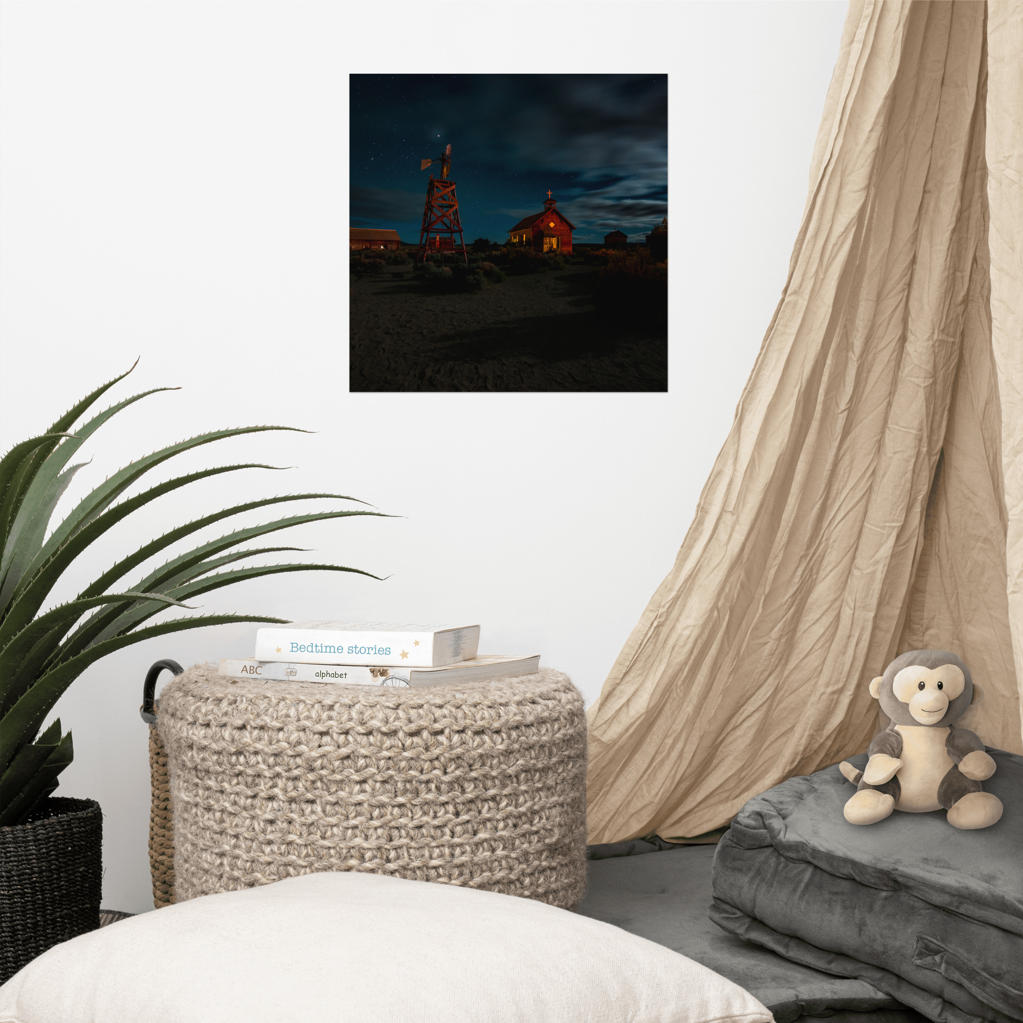 Starry Night Country Barn & Church - Enhanced Matte Paper Poster(in) - Image 8