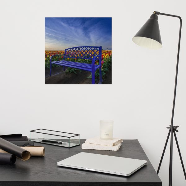 Bench among Tulips - Enhanced Matte Paper Poster(in) - Image 8