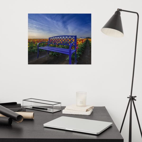 Bench among Tulips - Enhanced Matte Paper Poster(in) - Image 9