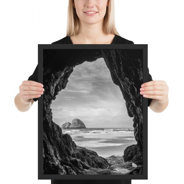 Ocean View Peaking Through Rocks - Enhanced Matte Paper Framed Poster (in) - Image 10