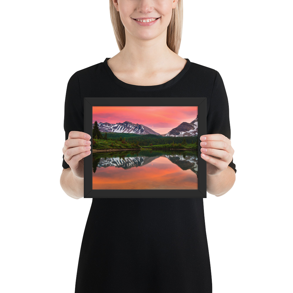 Sunset in Banff, British Columbia-Enhanced Matte Paper Framed Poster (in) - Image 2