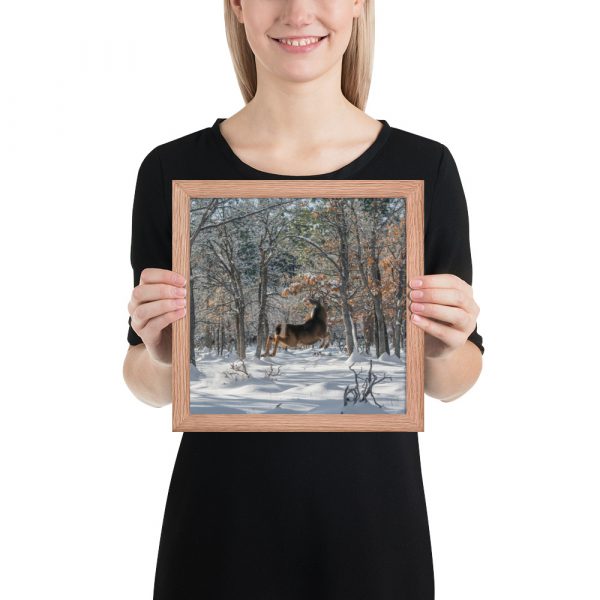 Deer in Snow - Enhanced Matte Paper Framed Poster (in - Image 14