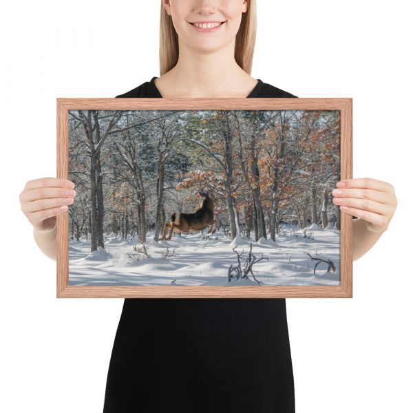 Deer in Snow - Enhanced Matte Paper Framed Poster (in - Image 18