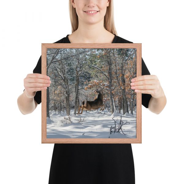 Deer in Snow - Enhanced Matte Paper Framed Poster (in - Image 19