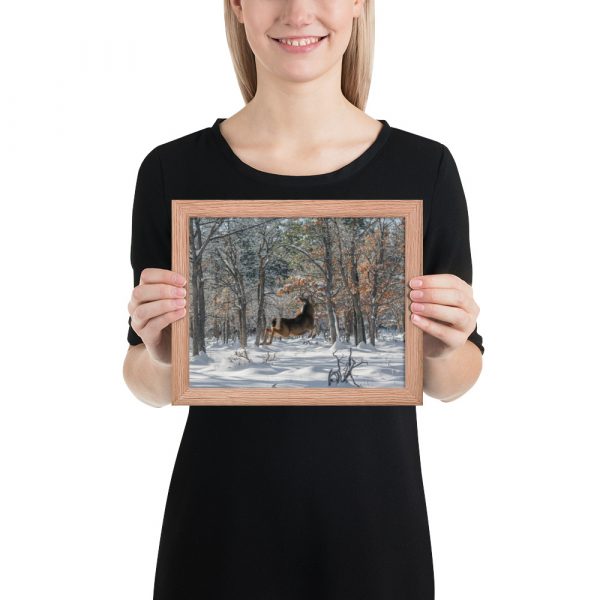 Deer in Snow - Enhanced Matte Paper Framed Poster (in - Image 13