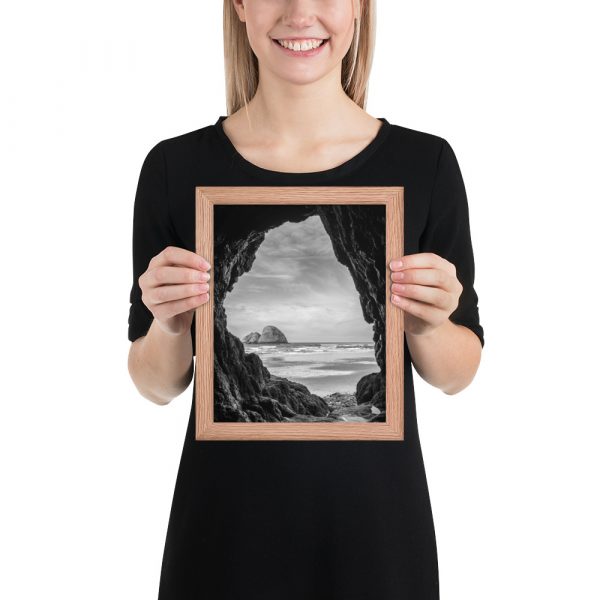 Ocean View Peaking Through Rocks - Enhanced Matte Paper Framed Poster (in) - Image 13