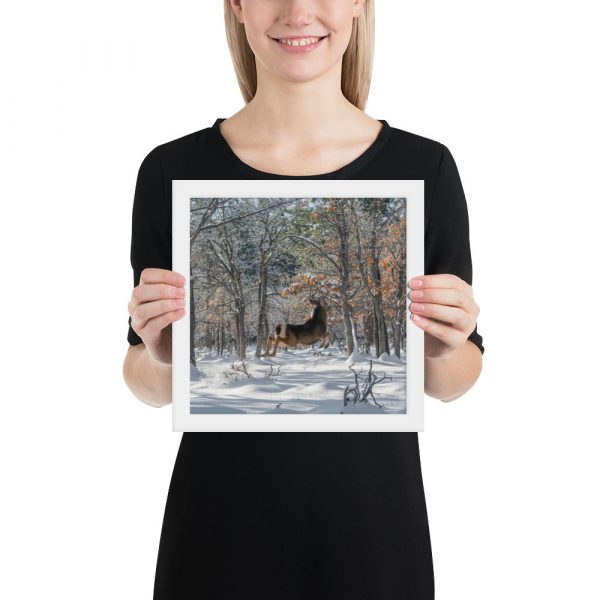 Deer in Snow - Enhanced Matte Paper Framed Poster (in - Image 26