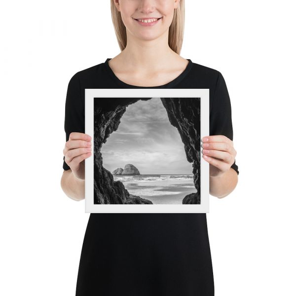 Ocean View Peaking Through Rocks - Enhanced Matte Paper Framed Poster (in) - Image 26