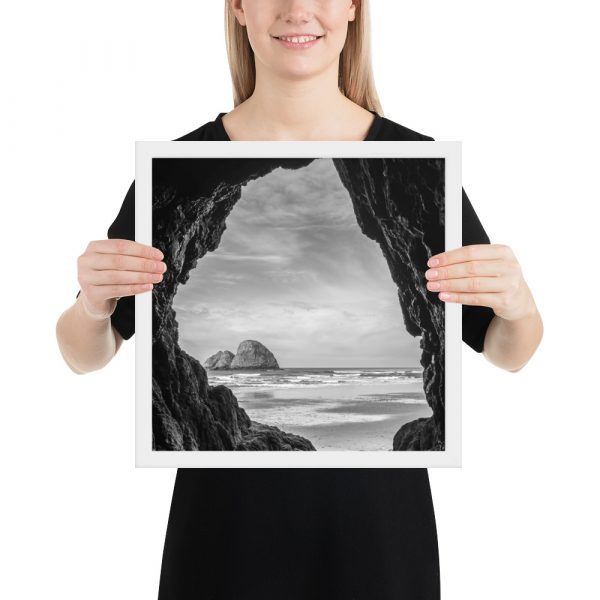 Ocean View Peaking Through Rocks - Enhanced Matte Paper Framed Poster (in) - Image 31