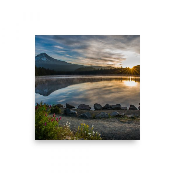 Sunrise, Trillium lake, Mt. Hood Oregon - Premium Luster Photo Paper Poster (in) - Image 2