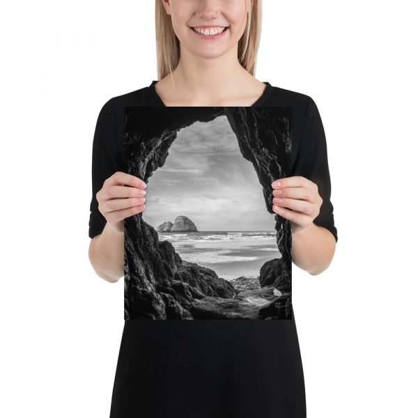 Ocean View Peaking Through Rocks - Enhanced Matte Paper Poster(in) - Image 3