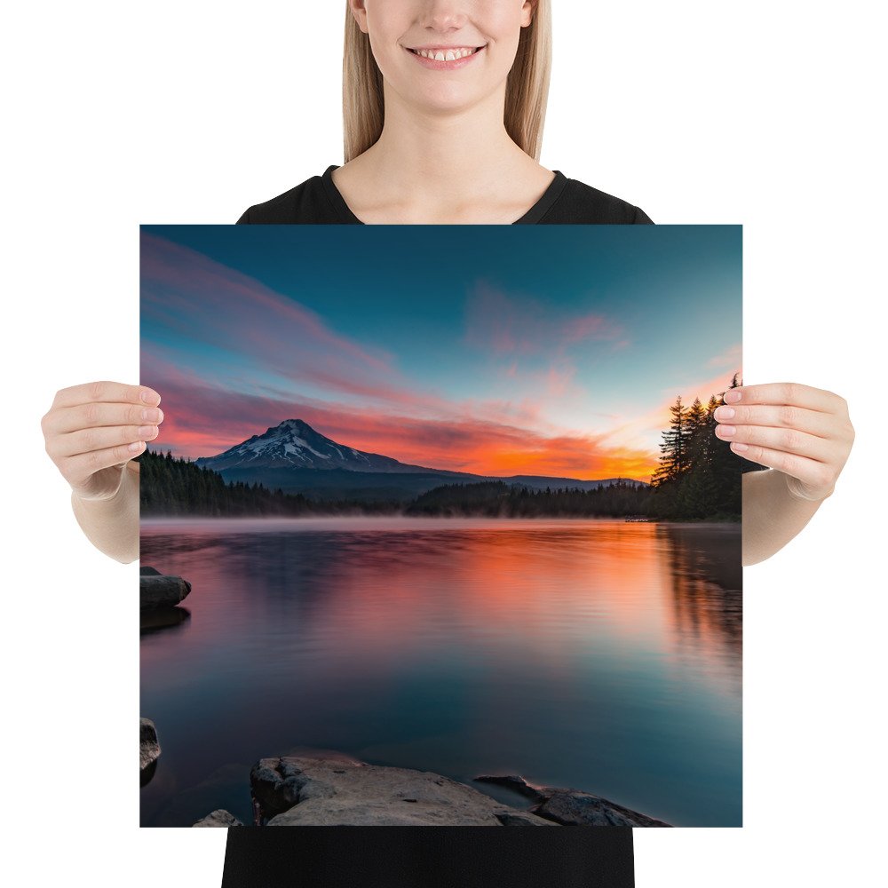 Sunrise at Trillium lake, Mt. Hood, Oregon-Premium Luster Photo Paper Framed Poster (in) - Image 10