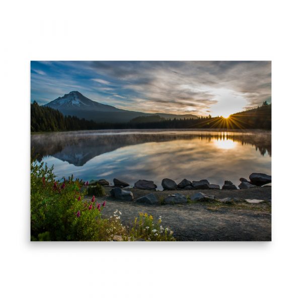 Sunrise, Trillium lake, Mt. Hood Oregon - Premium Luster Photo Paper Poster (in)