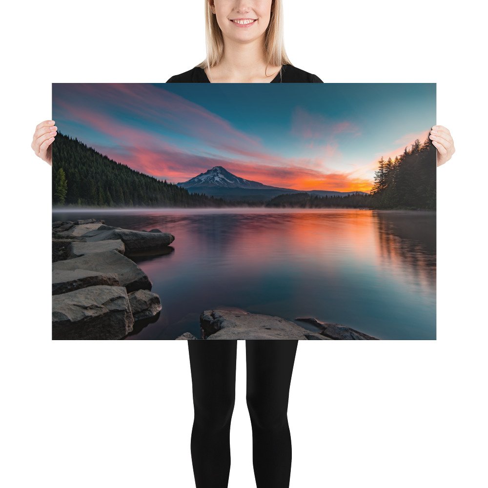Sunrise at Trillium lake, Mt. Hood, Oregon-Premium Luster Photo Paper Framed Poster (in) - Image 11