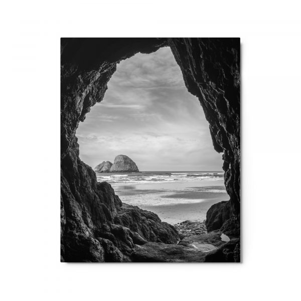 Ocean View Peaking Through Rocks - Glossy Metal Print - Image 4