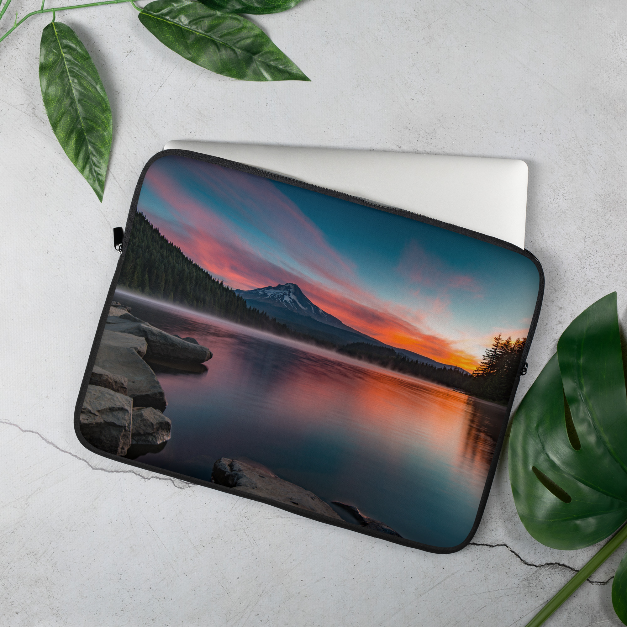 Sunrise at Trillium lake, Mt. Hood, Oregon - Laptop Sleeve - Image 2