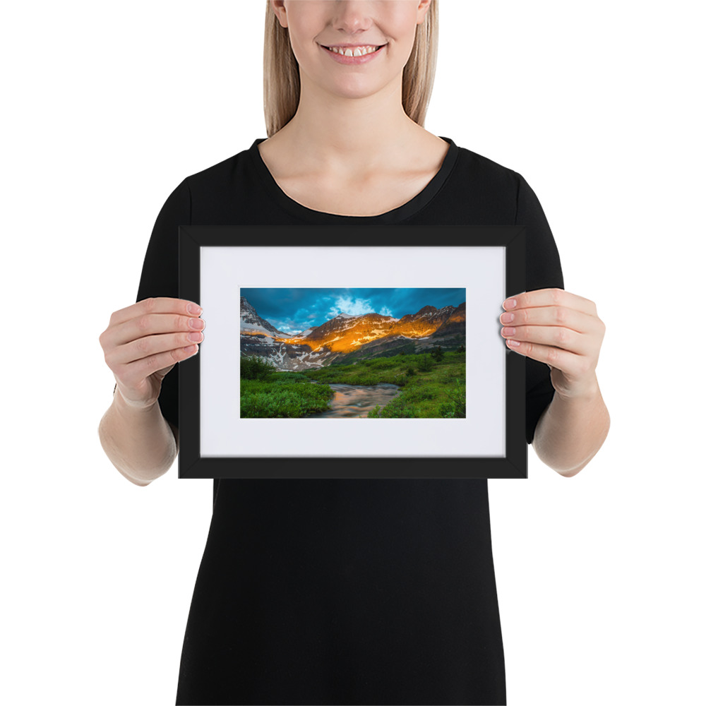 Sunrise at the foot of Mt. Assiniboine British Columbia - Matte Paper Framed Poster With Mat (cm)