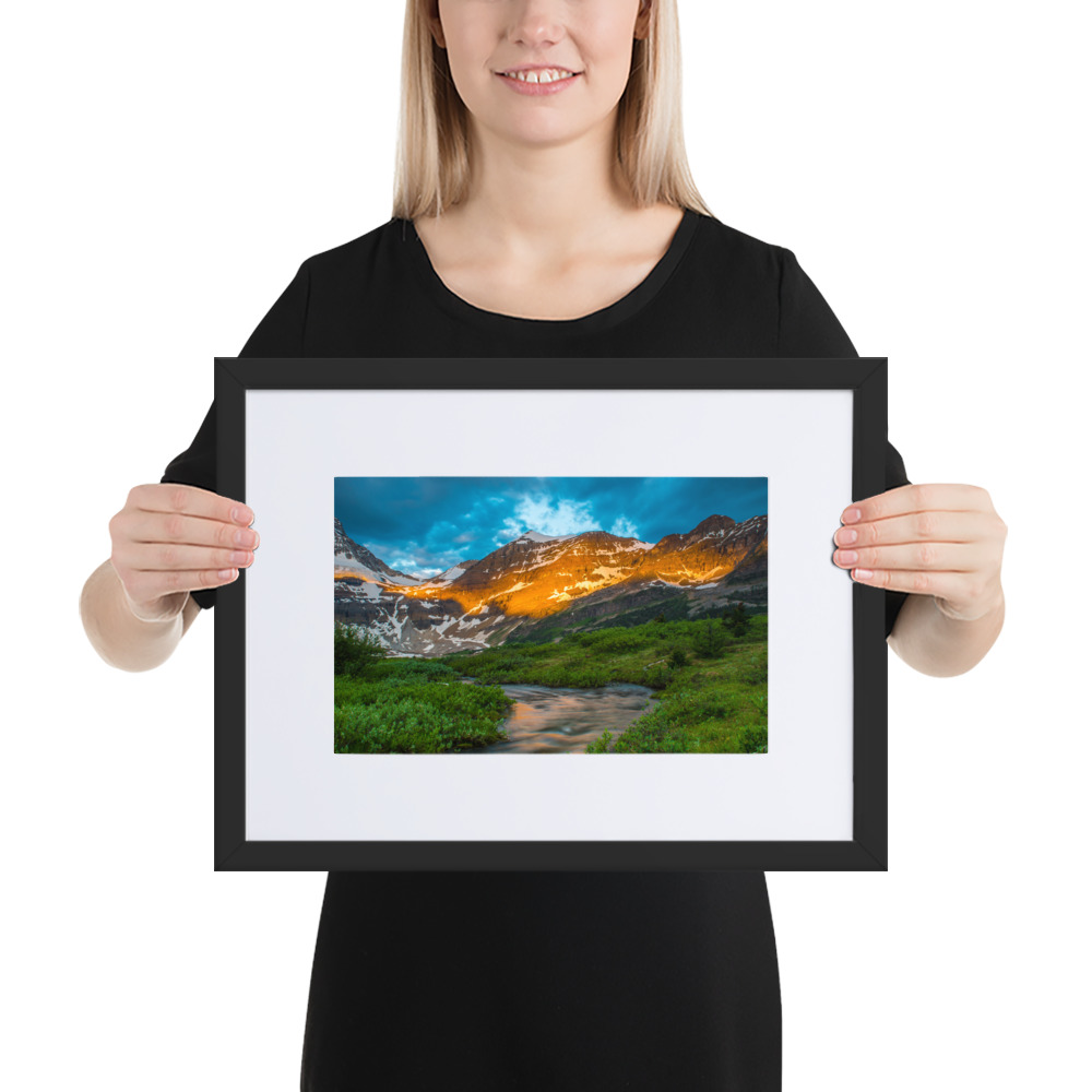 Sunrise at the foot of Mt. Assiniboine British Columbia - Matte Paper Framed Poster With Mat (cm) - Image 2