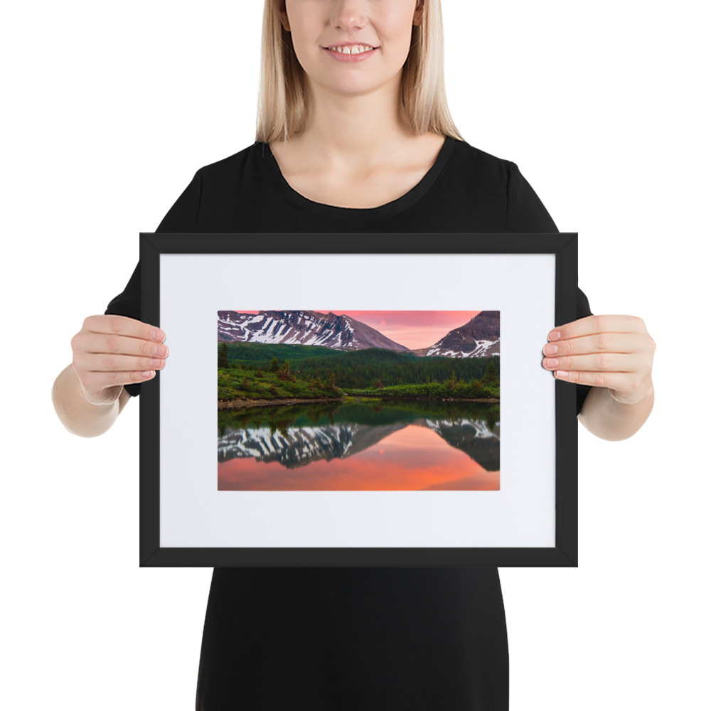 Sunset in Banff, British Columbia - Matte Paper Framed Poster With Mat (cm) - Image 2