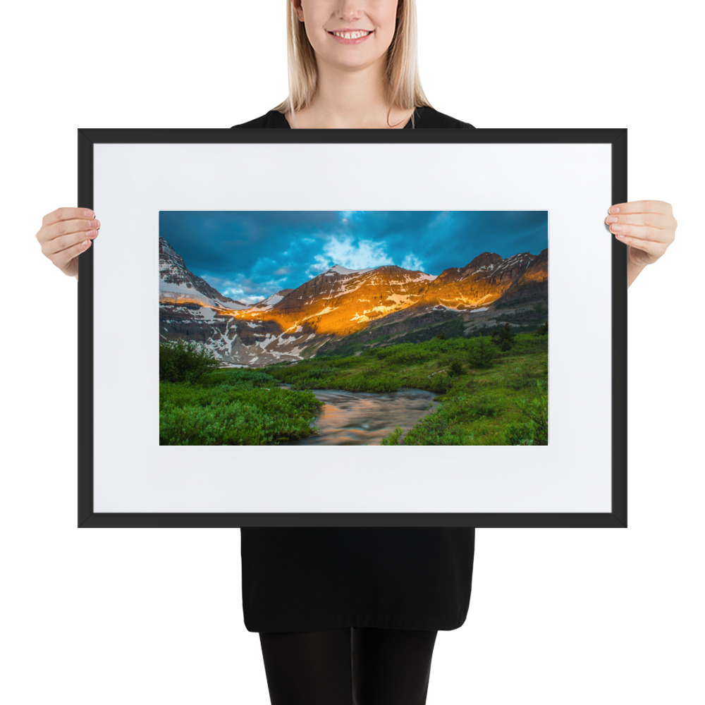 Sunrise at the foot of Mt. Assiniboine British Columbia - Matte Paper Framed Poster With Mat (cm) - Image 3
