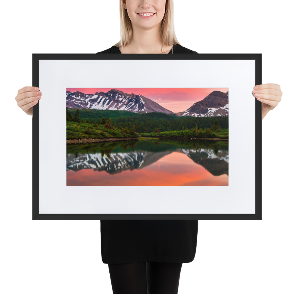 Sunset in Banff, British Columbia - Matte Paper Framed Poster With Mat (cm) - Image 3