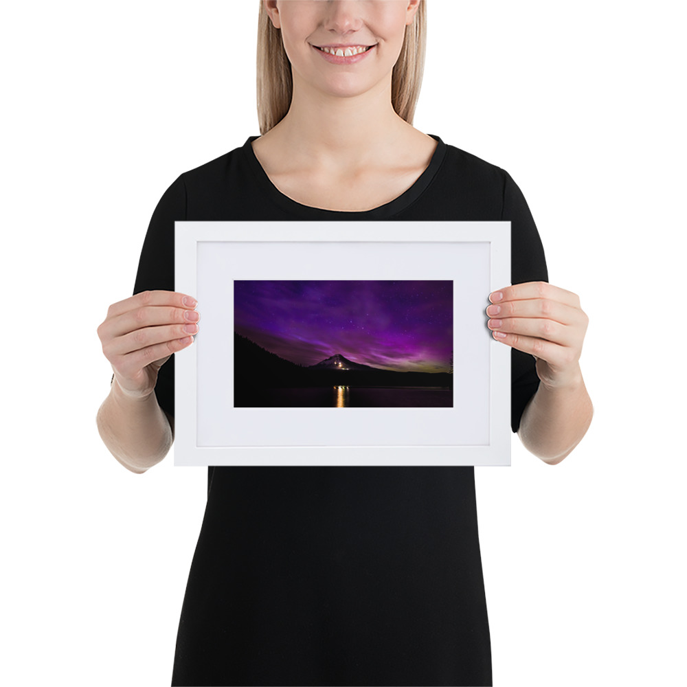 Northern Lights at Mt.Hood, Oregon - Matte Paper Framed Poster With Mat (cm) - Image 5