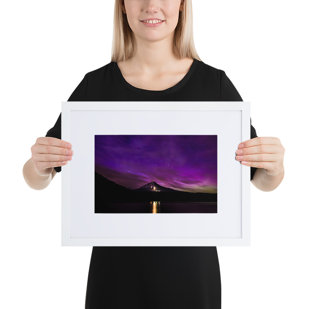 Northern Lights at Mt.Hood, Oregon - Matte Paper Framed Poster With Mat (cm) - Image 6