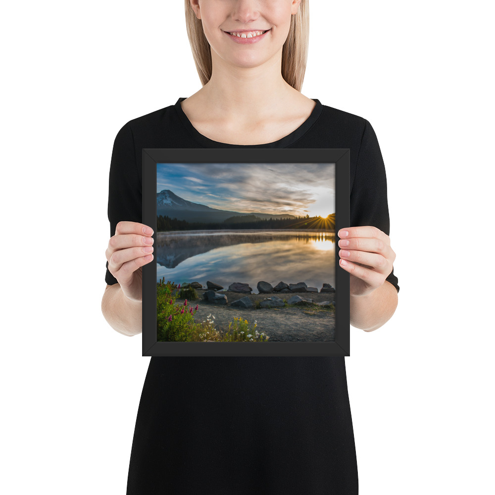 Sunrise, Trillium lake, Mt. Hood Oregon-Premium Luster Photo Paper Framed Poster (in) - Image 2
