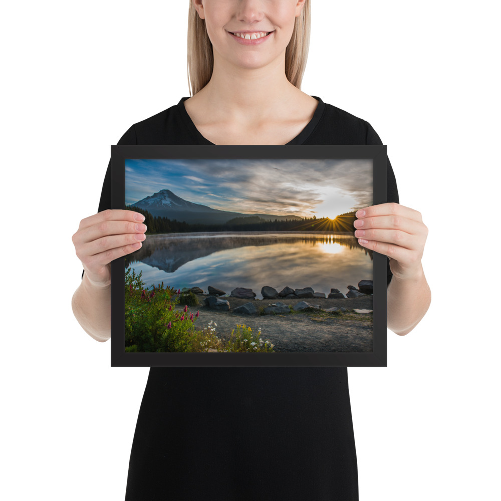 Sunrise, Trillium lake, Mt. Hood Oregon-Premium Luster Photo Paper Framed Poster (in) - Image 4