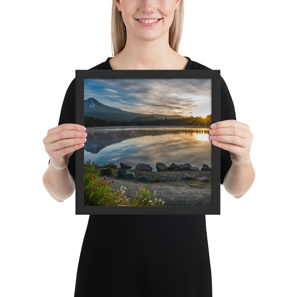 Sunrise, Trillium lake, Mt. Hood Oregon-Premium Luster Photo Paper Framed Poster (in) - Image 3