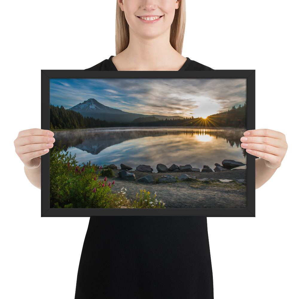 Sunrise, Trillium lake, Mt. Hood Oregon-Premium Luster Photo Paper Framed Poster (in) - Image 6