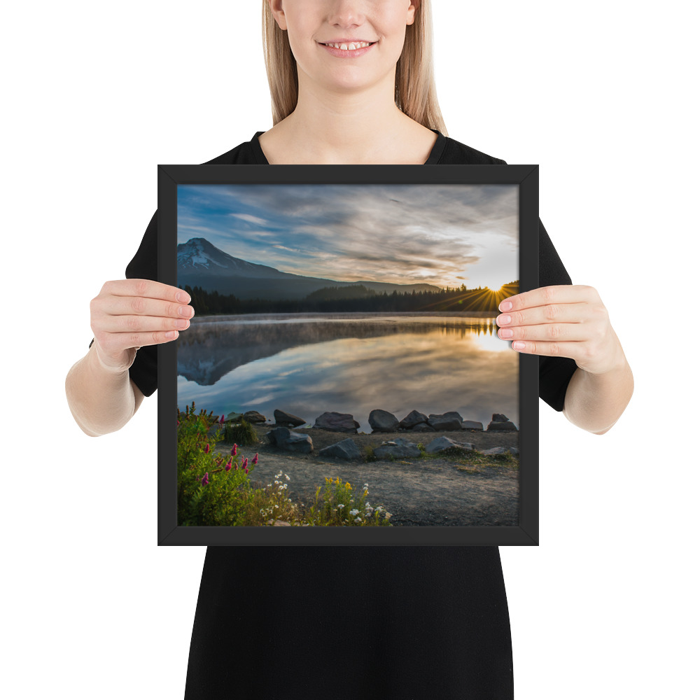 Sunrise, Trillium lake, Mt. Hood Oregon-Premium Luster Photo Paper Framed Poster (in) - Image 7
