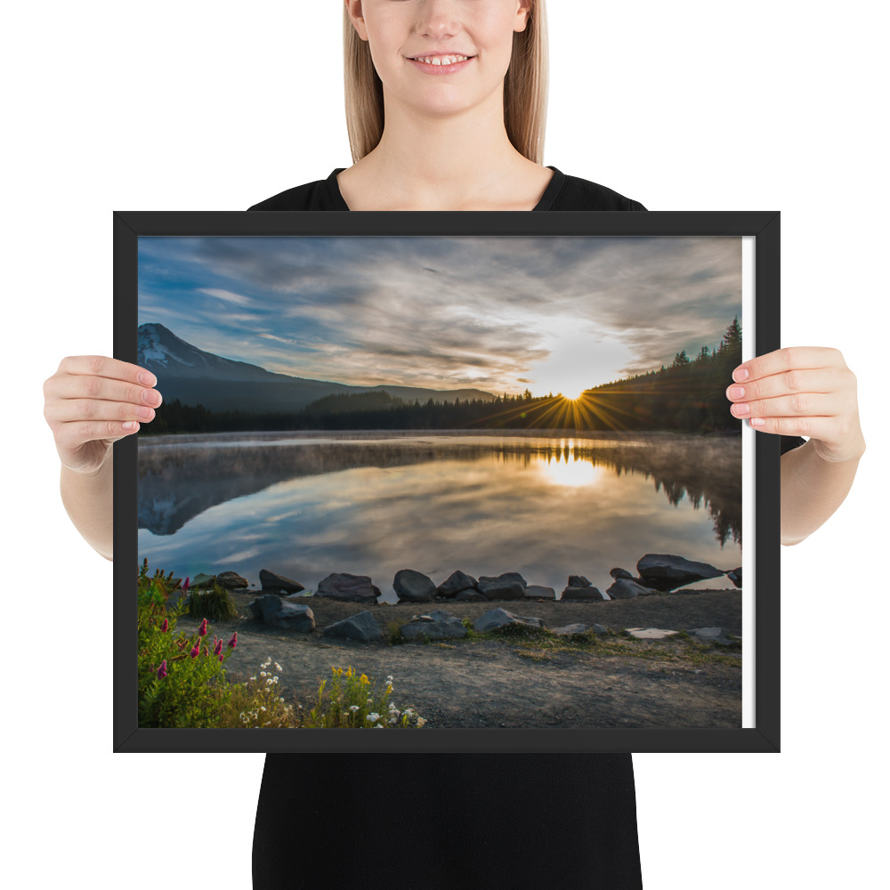 Sunrise, Trillium lake, Mt. Hood Oregon-Premium Luster Photo Paper Framed Poster (in) - Image 9
