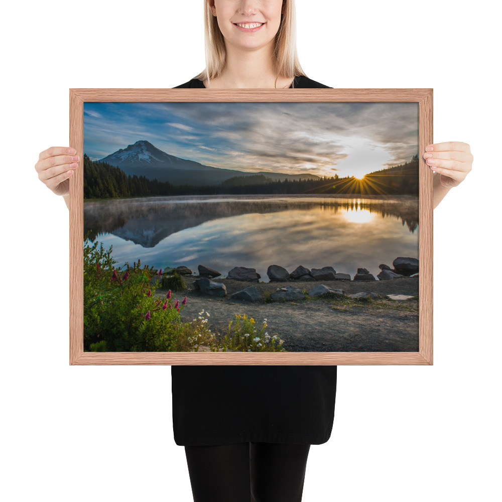 Sunrise, Trillium lake, Mt. Hood Oregon-Premium Luster Photo Paper Framed Poster (in) - Image 23