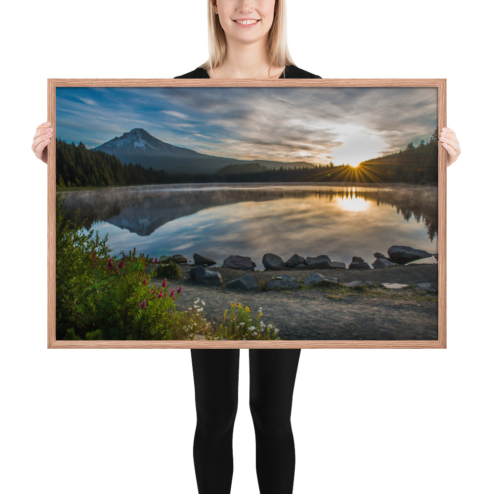 Sunrise, Trillium lake, Mt. Hood Oregon-Premium Luster Photo Paper Framed Poster (in) - Image 24