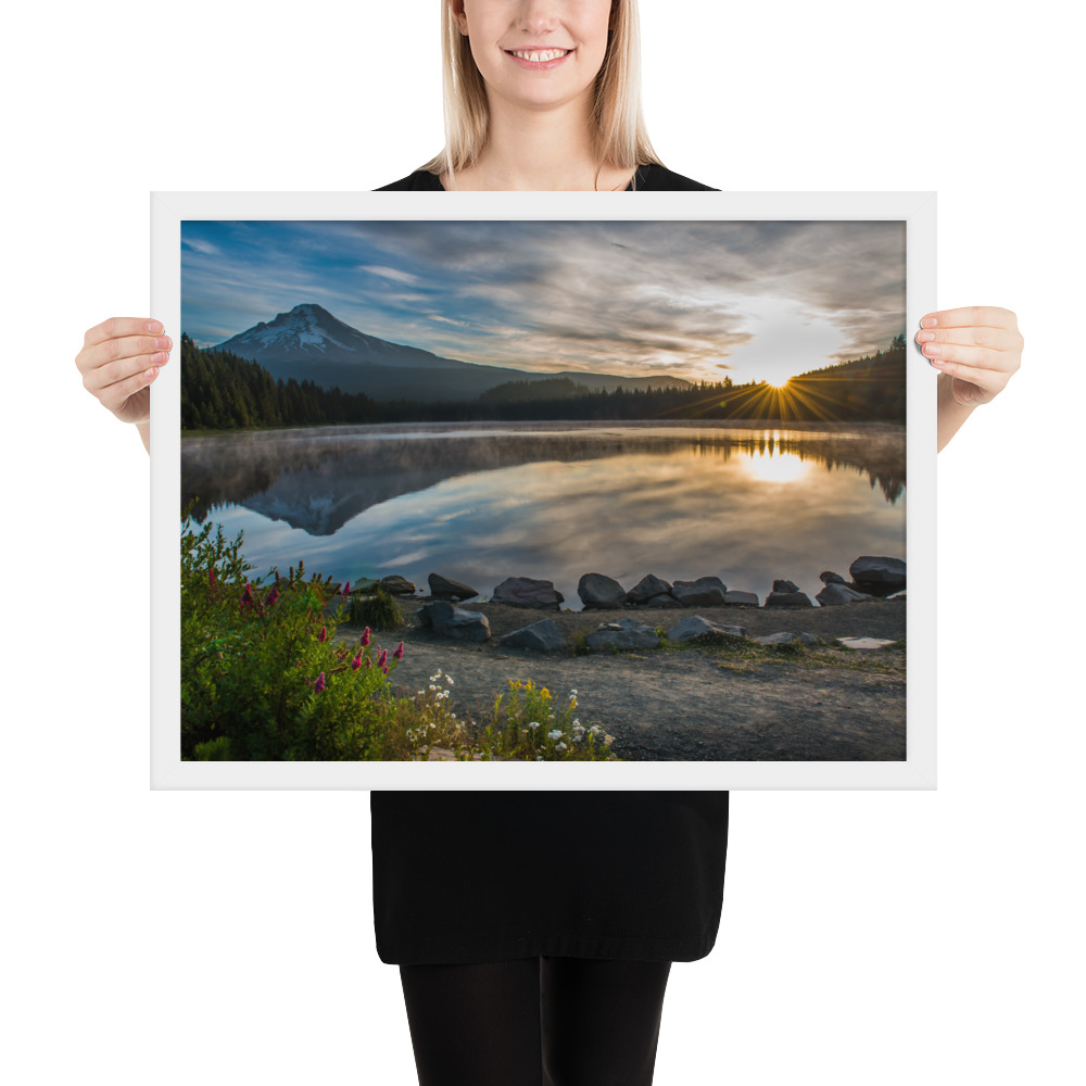 Sunrise, Trillium lake, Mt. Hood Oregon-Premium Luster Photo Paper Framed Poster (in) - Image 35