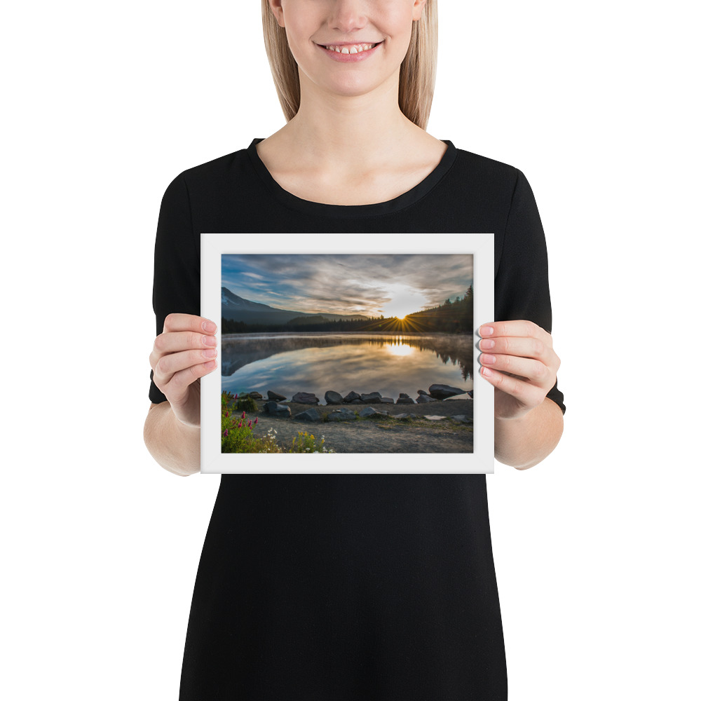 Sunrise, Trillium lake, Mt. Hood Oregon-Premium Luster Photo Paper Framed Poster (in) - Image 25