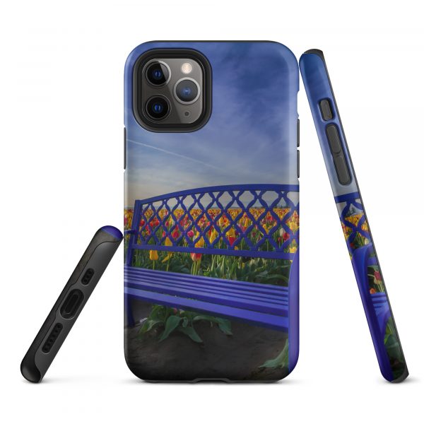 Bench among Tulips - Tough iPhone Case - Image 3