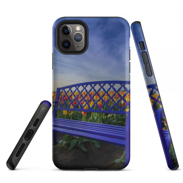 Bench among Tulips - Tough iPhone Case - Image 5