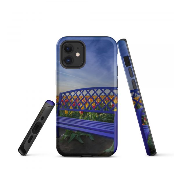 Bench among Tulips - Tough iPhone Case - Image 8