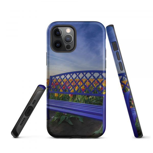 Bench among Tulips - Tough iPhone Case - Image 11