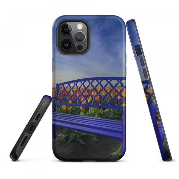 Bench among Tulips - Tough iPhone Case - Image 13