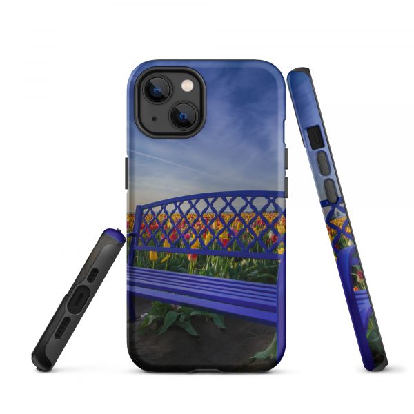 Bench among Tulips - Tough iPhone Case - Image 17