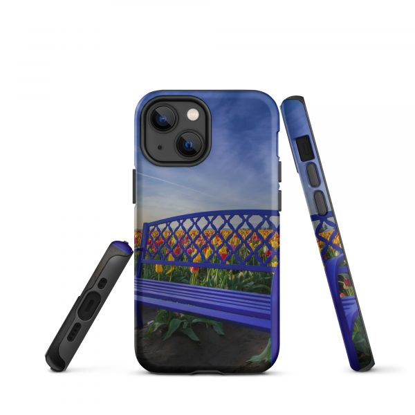 Bench among Tulips - Tough iPhone Case - Image 15